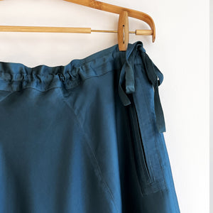 Truvian 212 Fancy Pants – Aquamarine Harem Pants in Light Botanical Silk