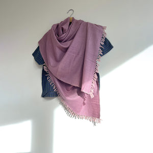 Shawl – Azalea in Regenerative Handloom Merino Wool