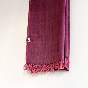 Shawl – Fuschia Chevron in Regenerative Handloom Lamb’s Wool