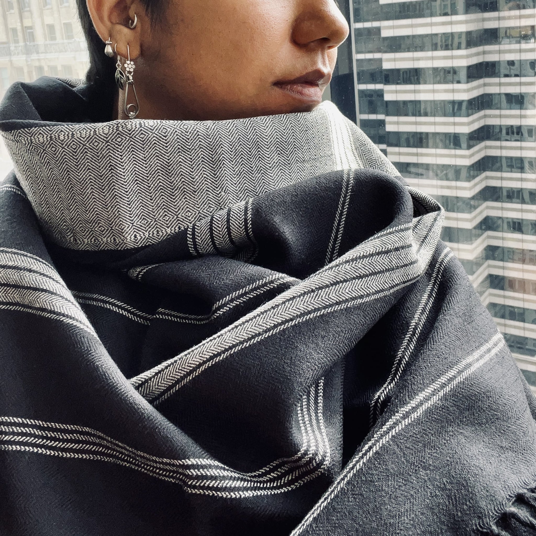 Shawl – Galaxy in Regenerative Handloom Lamb’s Wool