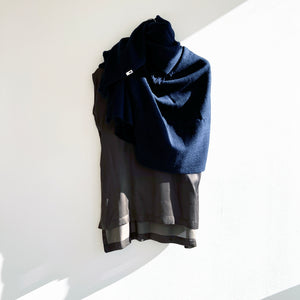 Shawl – Midnight in Regenerative Handloom Merino Wool