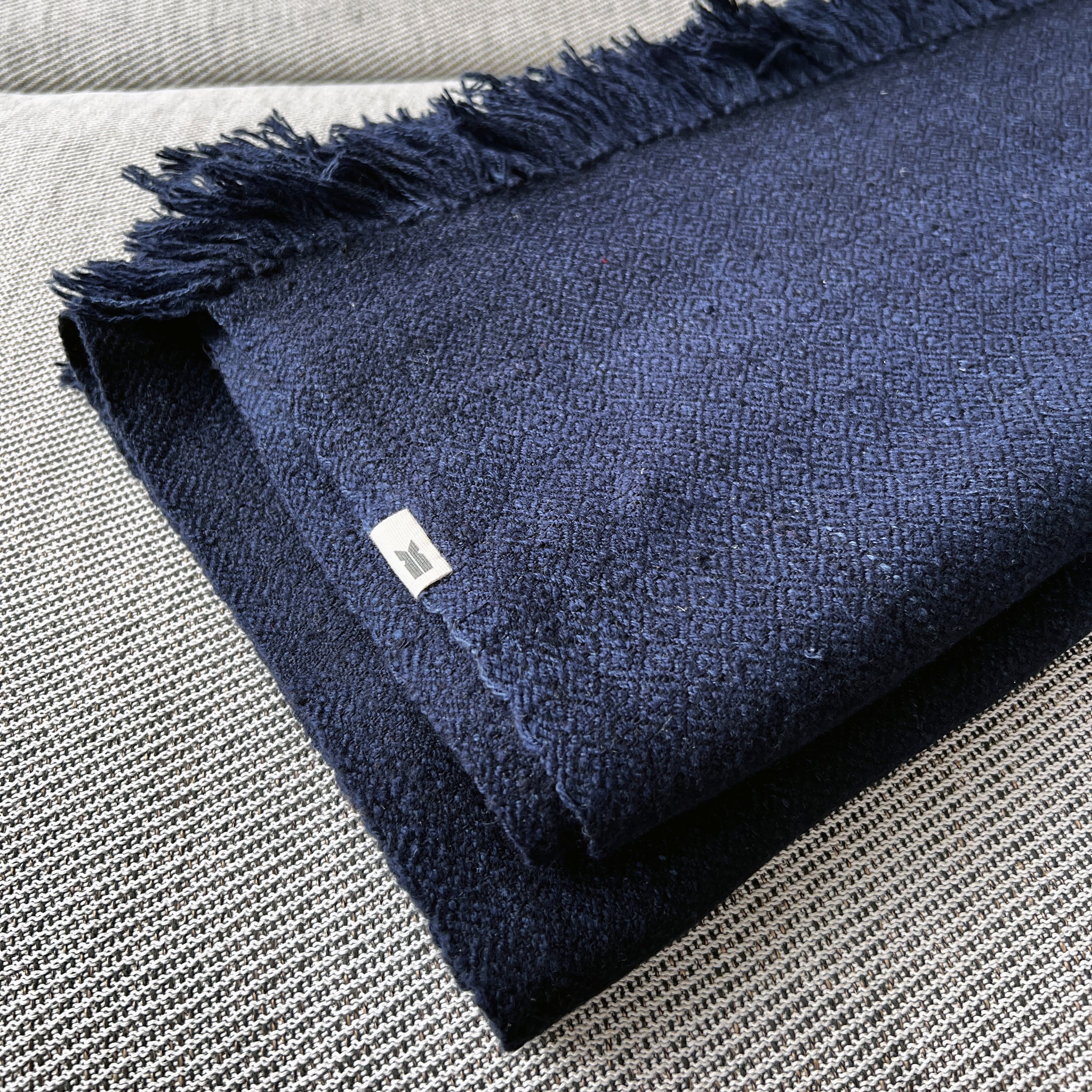 Shawl – Midnight in Regenerative Handloom Merino Wool